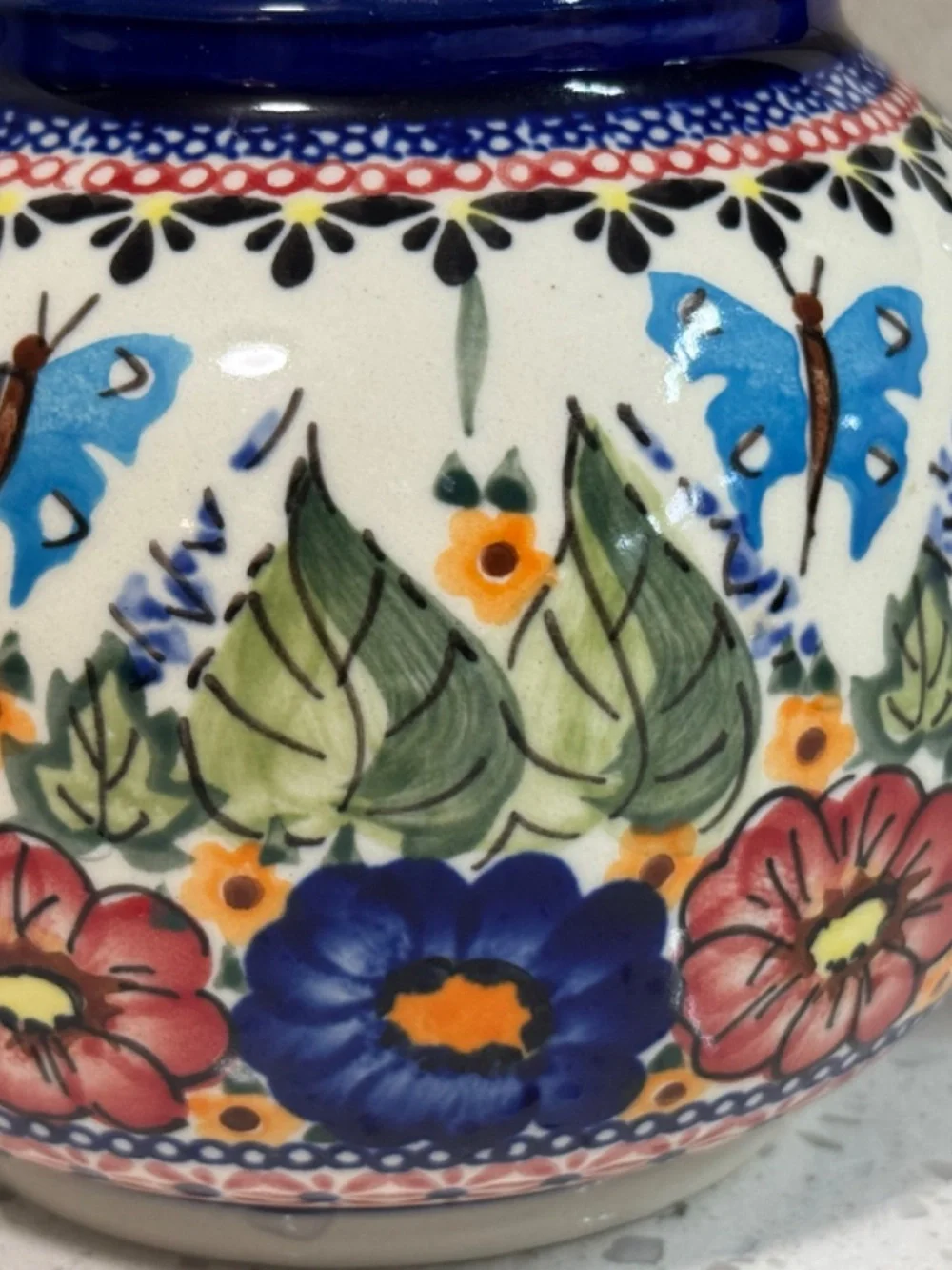 Unikat Hand Painted Polish Pottery Teapot